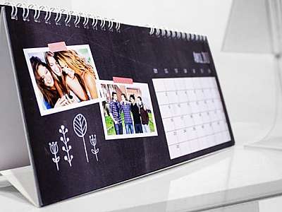 Calendário de mesa personalizado com fotos para imprimir